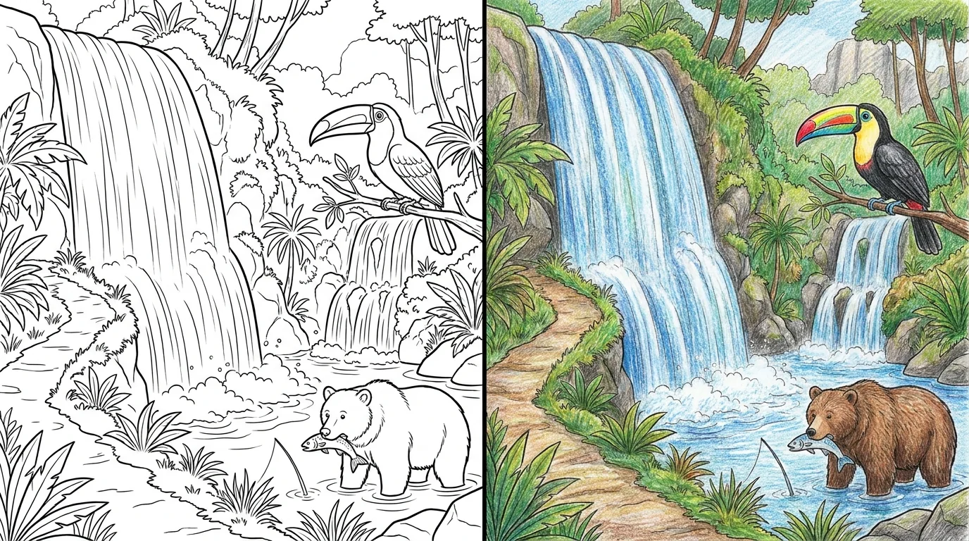 43 Waterfall Coloring Pages (Free PDFs)