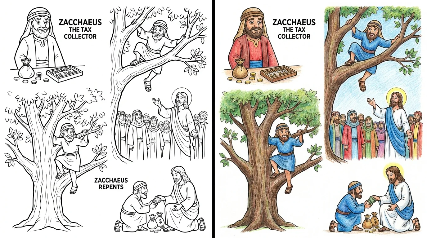 zacchaeus coloring pages