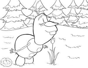 olaf-smelling-the-flower-coloring-page