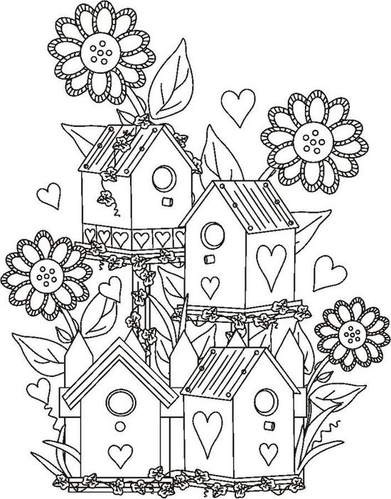 42 Top Coloring Pages Of Bird Houses For Free