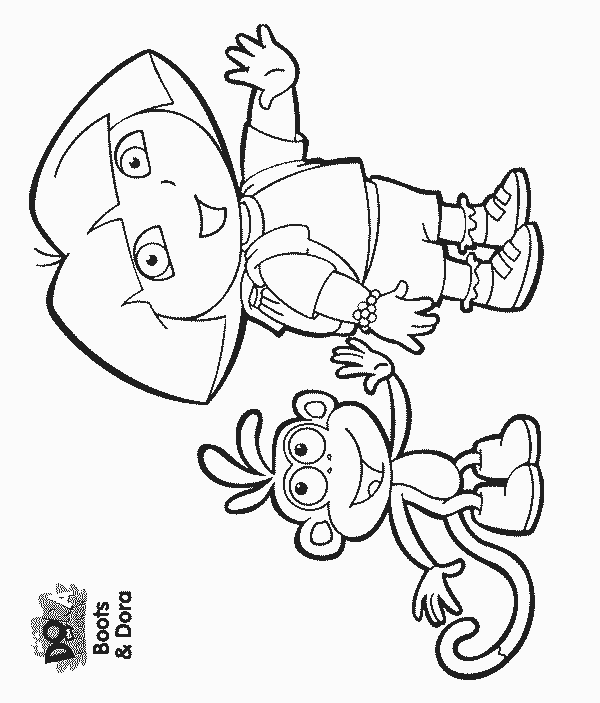 dora and boots coloring pages