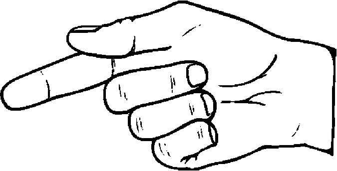 pointing hand coloring page